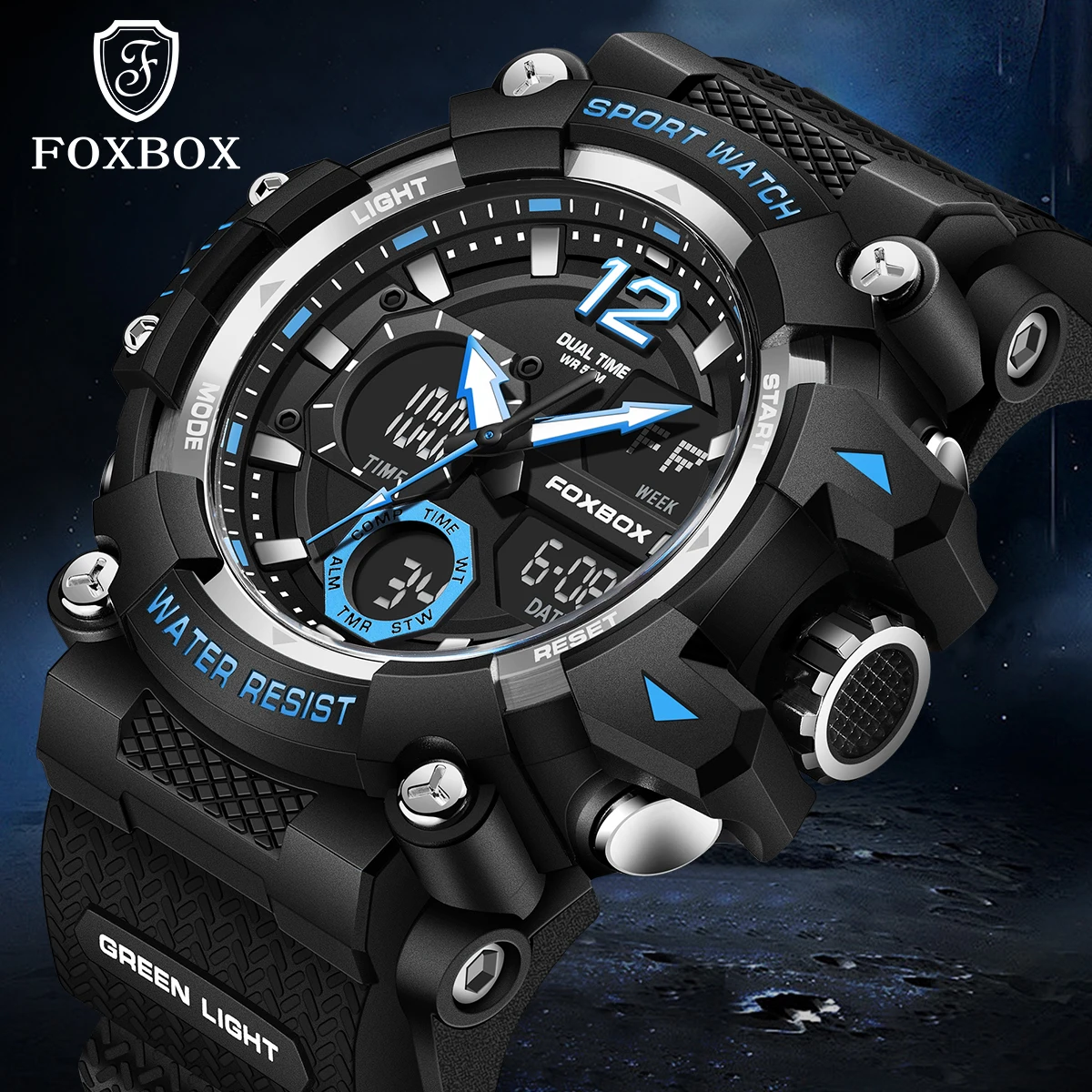 Foxbox модные спортивные мужские часы ударопрочные 50 м водонепроницаемые наручные часы светодиодный будильник многофункциональные часы военные мужские часы
Foxbox модные спортивные мужские часы ударопрочные 50 м водонепроницаемые наручные часы светодиодный будильник многофункциональные часы военные мужские часы