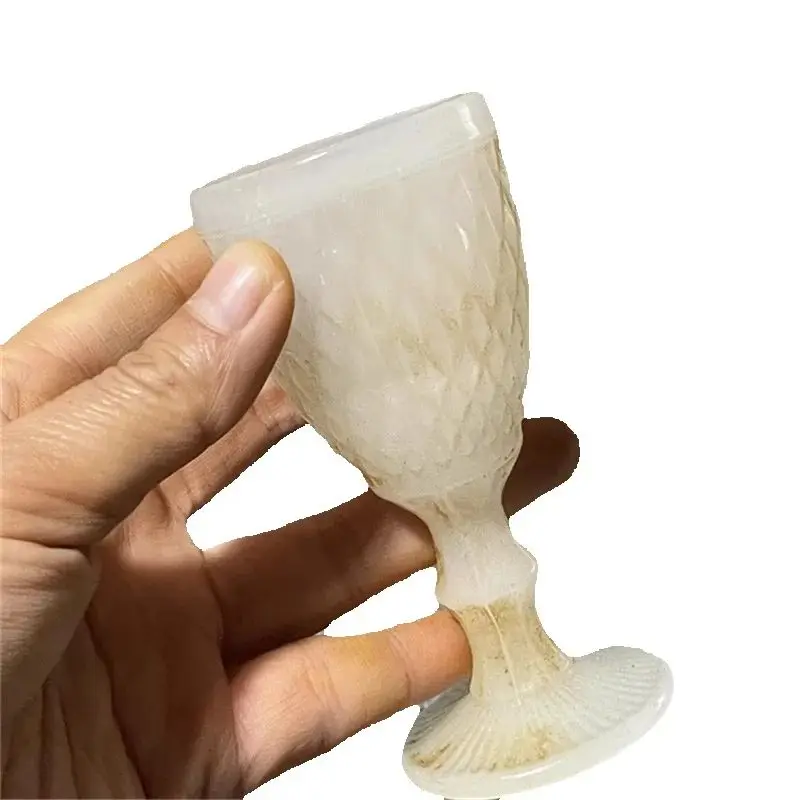 Old China aristocratic wine glasses, glass high footed cups with carved patterns
Old China aristocratic wine glasses, glass high footed cups with carved patterns