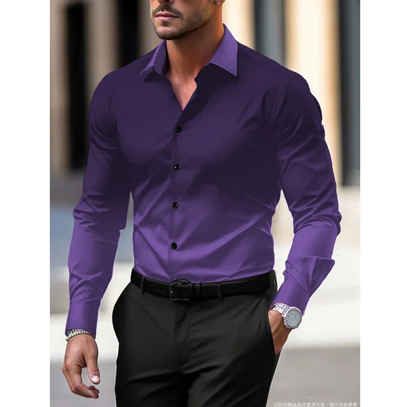 Printed Men's Long Sleeved Shirt with Four Side Elastic Slim Fit Business Shirt Gradient Color Button Top
Printed Men's Long Sleeved Shirt with Four Side Elastic Slim Fit Business Shirt Gradient Color Button Top
