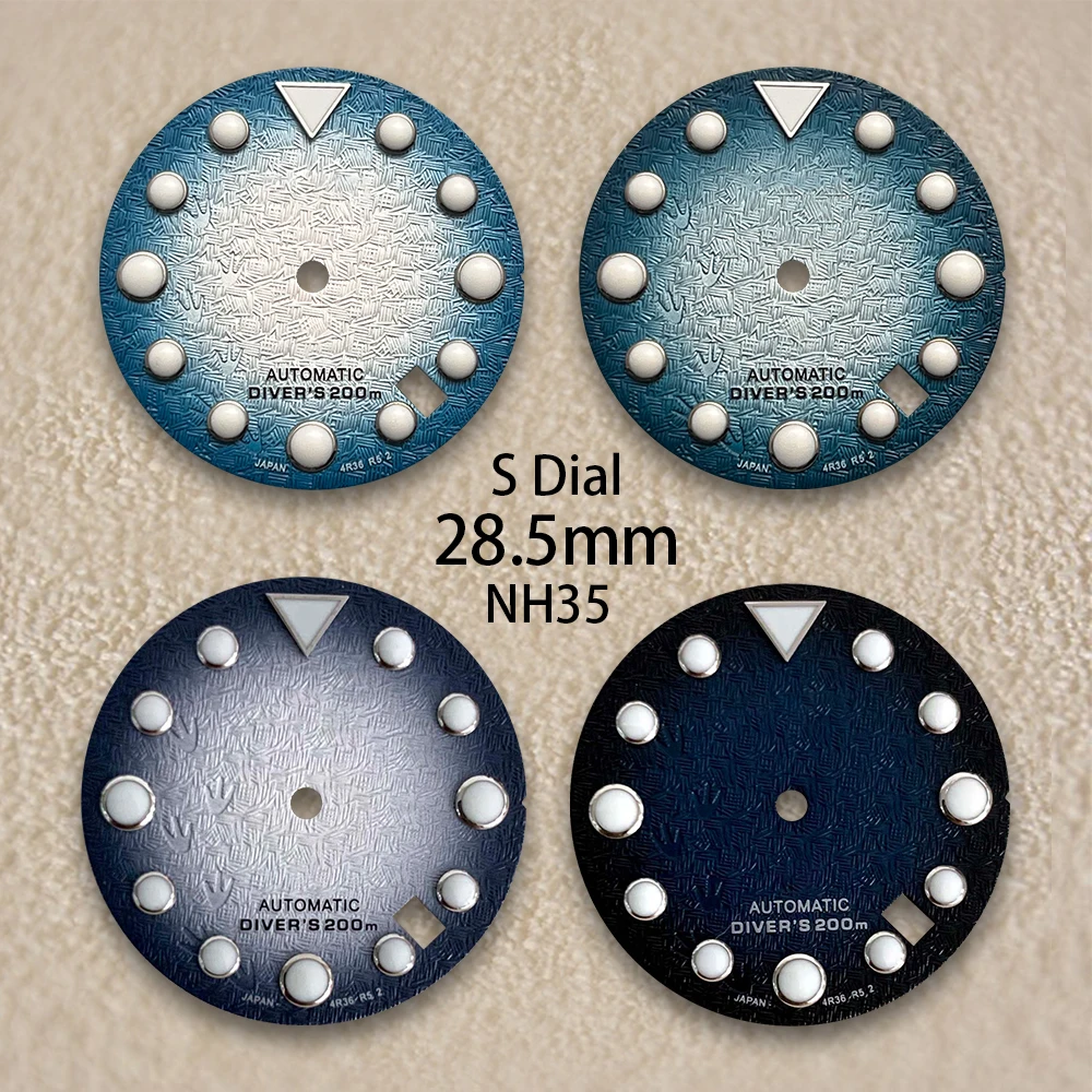 High Quality 28.5mm S Logo NH35 Dial 3D Footprints Dial Fit NH35 Movement C3 Green Luminous SKX007/SUB Dial NH35 Accessories
High Quality 28.5mm S Logo NH35 Dial 3D Footprints Dial Fit NH35 Movement C3 Green Luminous SKX007/SUB Dial NH35 Accessories