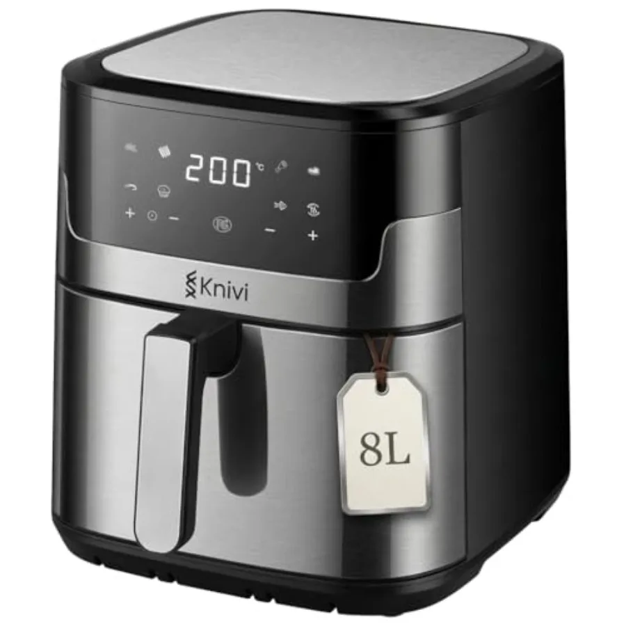 8L Stainless Steel Air Fryer 1500W Digital Touchscreen with 8 One-Touch Presets for Defrost Bake Large Family Size Non-Stick Ba
8L Stainless Steel Air Fryer 1500W Digital Touchscreen with 8 One-Touch Presets for Defrost Bake Large Family Size Non-Stick Ba