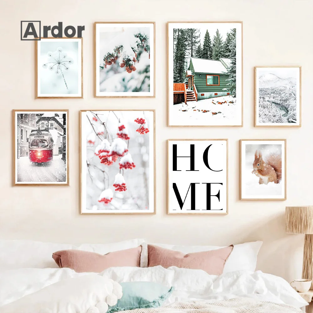 Winter Scenery Wall Art Painting Modern Nordic Snow House Posters and Prints Forest Deer Squirrel Wall Picture Living Home Decor
Winter Scenery Wall Art Painting Modern Nordic Snow House Posters and Prints Forest Deer Squirrel Wall Picture Living Home Decor