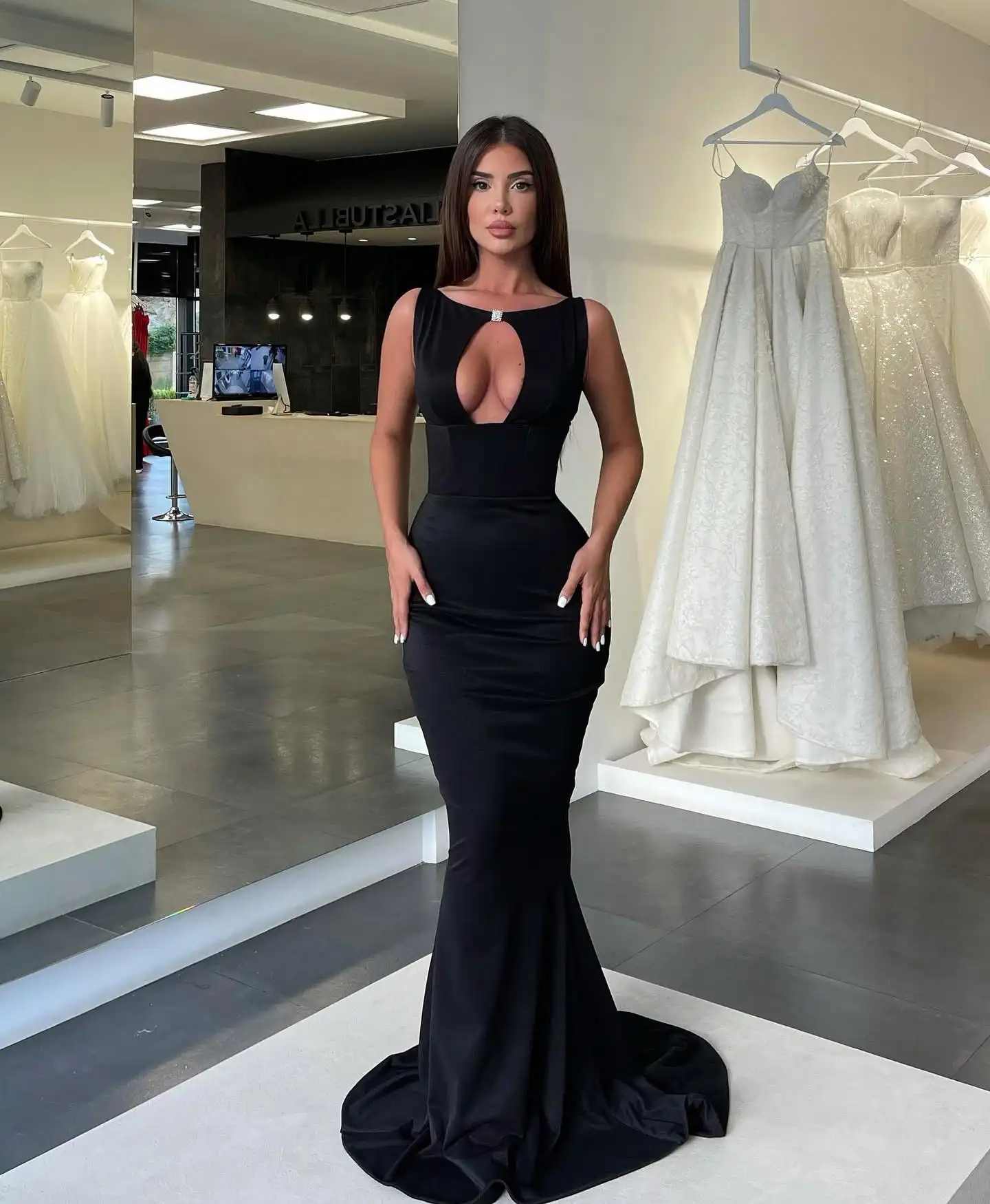 CustomizedCustomized Graceful Jersey Mermaid Cap Sleeve Crystal Evening Dresses Crew Neck Sleeveless Panel Train Black Party Dre
CustomizedCustomized Graceful Jersey Mermaid Cap Sleeve Crystal Evening Dresses Crew Neck Sleeveless Panel Train Black Party Dre