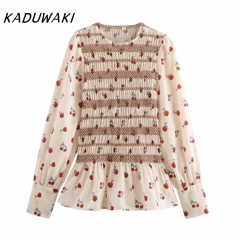 KADUWAKI Elegant Floral Printing Women's Robe Summer Fashion Versatile Sweet Flower Printed Long Sleeve Round Neck Folded Shirts
KADUWAKI Elegant Floral Printing Women's Robe Summer Fashion Versatile Sweet Flower Printed Long Sleeve Round Neck Folded Shirts