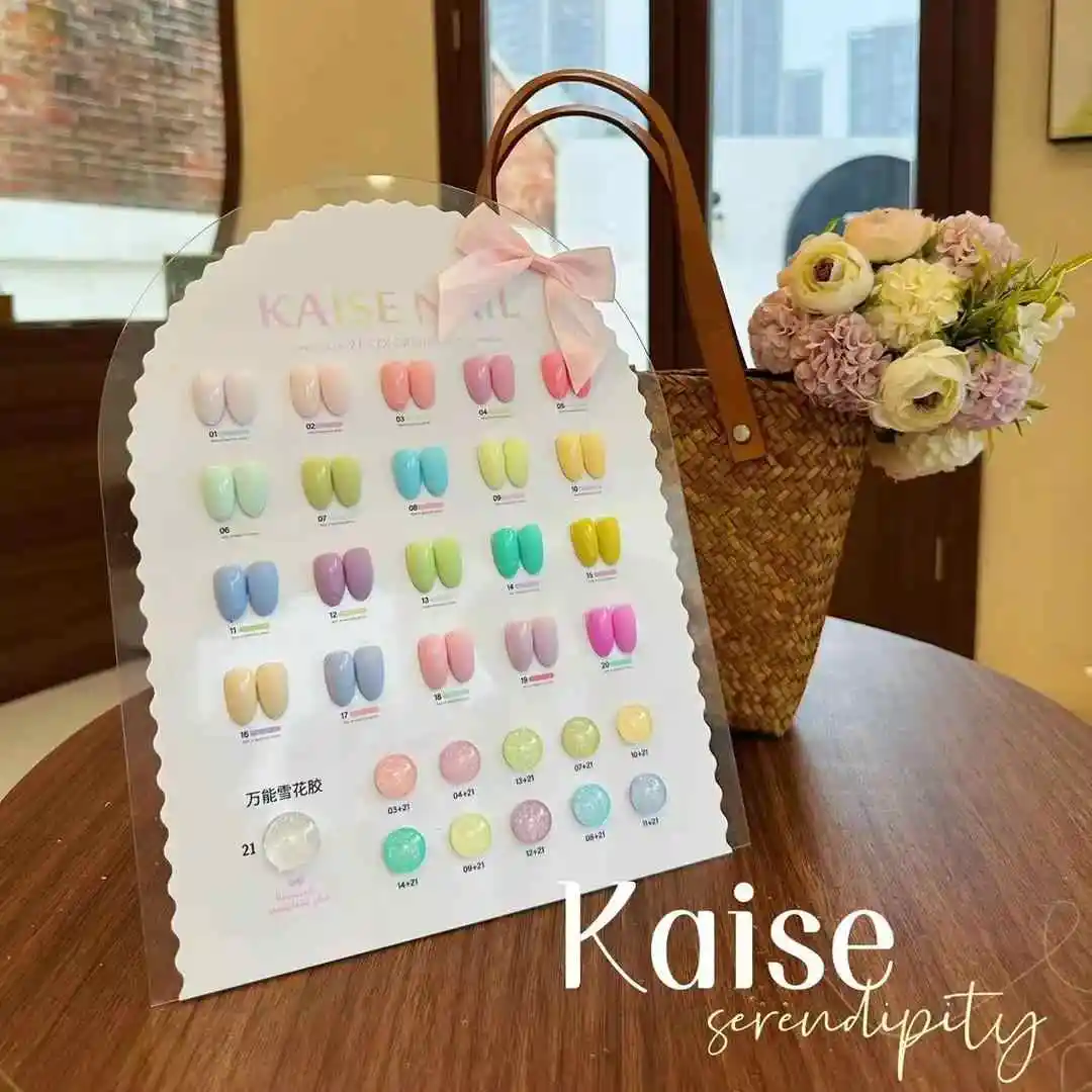 KAISE Multicolor 21 colors Macaron Nail gel set Nail salon 2024 New Hot sale Non-toxic UV gel Fashion Nail Art Kit Wholesale
KAISE Multicolor 21 colors Macaron Nail gel set Nail salon 2024 New Hot sale Non-toxic UV gel Fashion Nail Art Kit Wholesale
