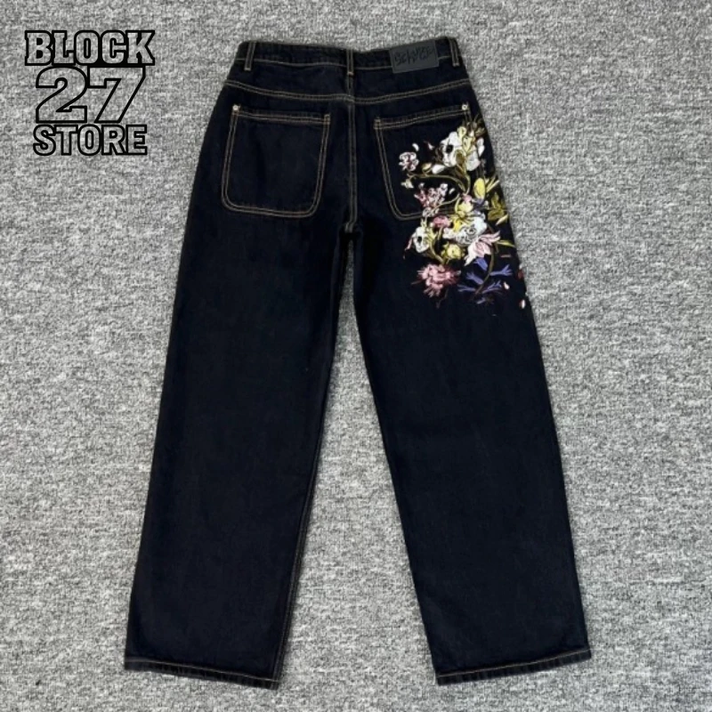 Mens Jeans Vintage Floral Embroidery Denim Pants Harajuku Unisex Straight Leg Loose Fit Casual Streetwear Fashion Trend Arrival
Mens Jeans Vintage Floral Embroidery Denim Pants Harajuku Unisex Straight Leg Loose Fit Casual Streetwear Fashion Trend Arrival