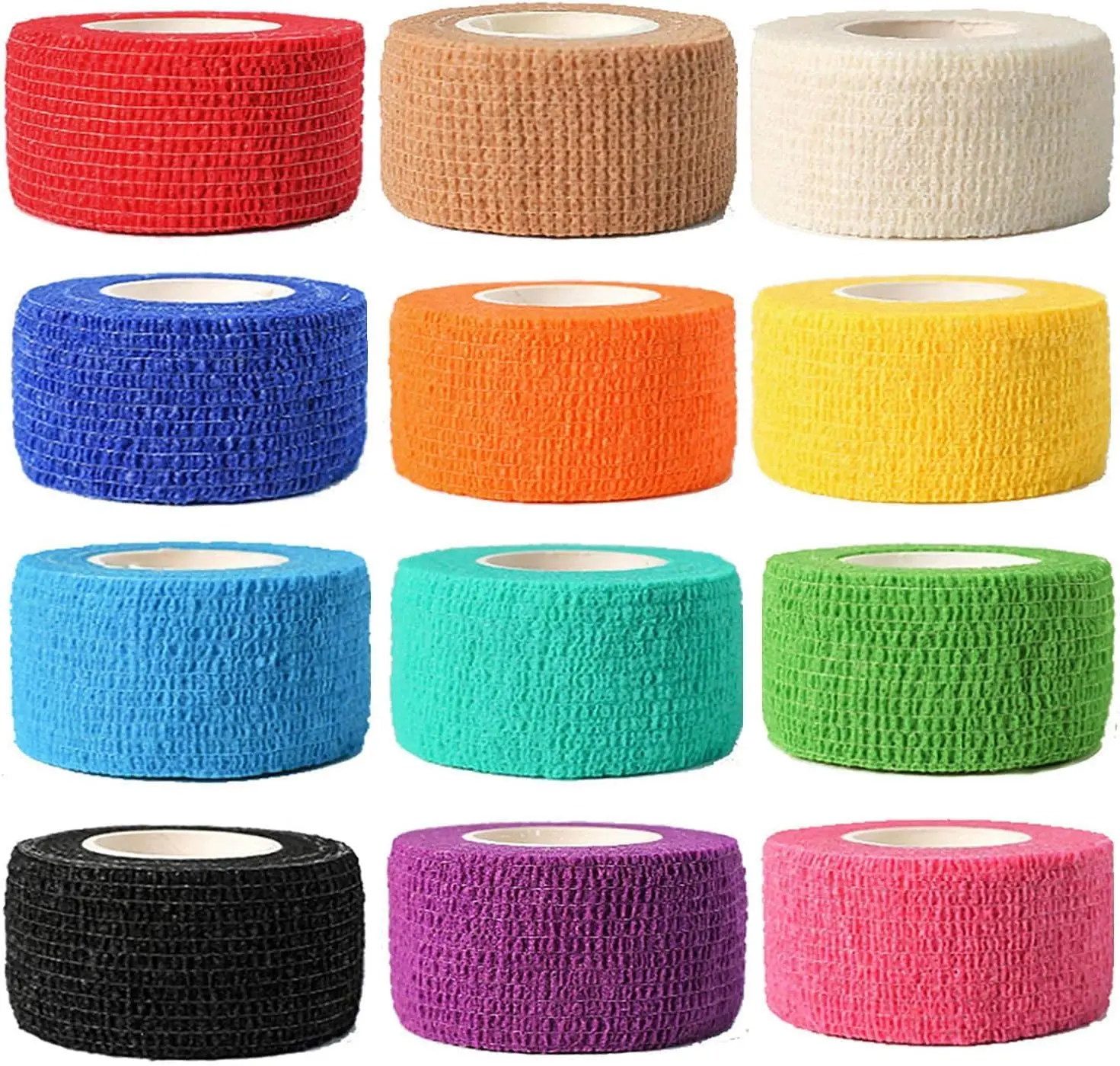 12-Pack Self Adhesive Bandage Wrap, 1" x 5 Yards Elastic Cohesive Tape for Sports Injury, Ankle Sprains & Swelling First Aid
12-Pack Self Adhesive Bandage Wrap, 1" x 5 Yards Elastic Cohesive Tape for Sports Injury, Ankle Sprains & Swelling First Aid