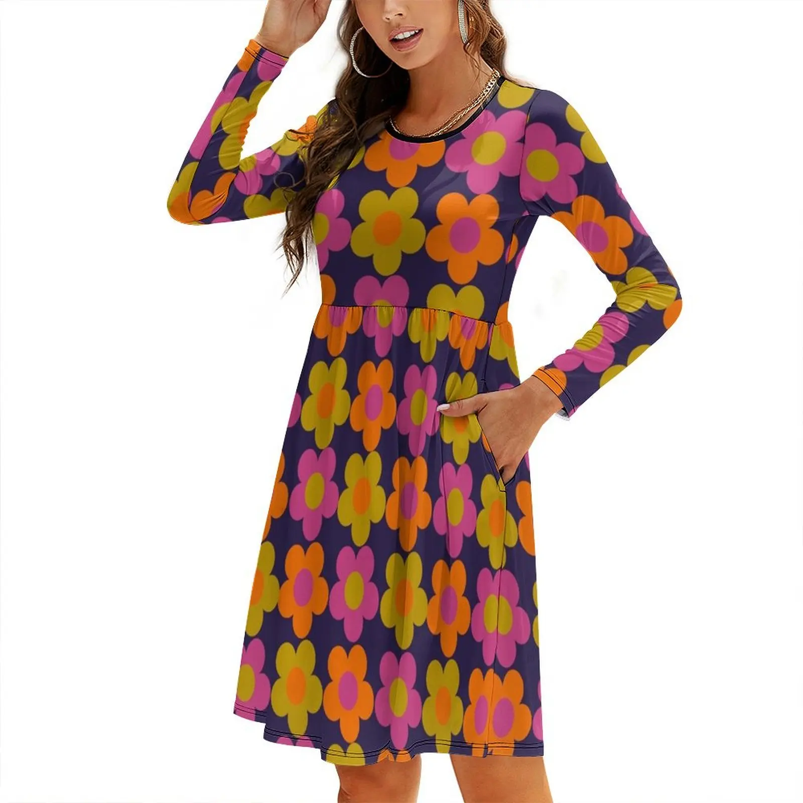 1960s 60s flowers Power Daisy Pattern Round Neck Baggy Dress elegant dress luxury evening dresses for women 2024
1960s 60s flowers Power Daisy Pattern Round Neck Baggy Dress elegant dress luxury evening dresses for women 2024