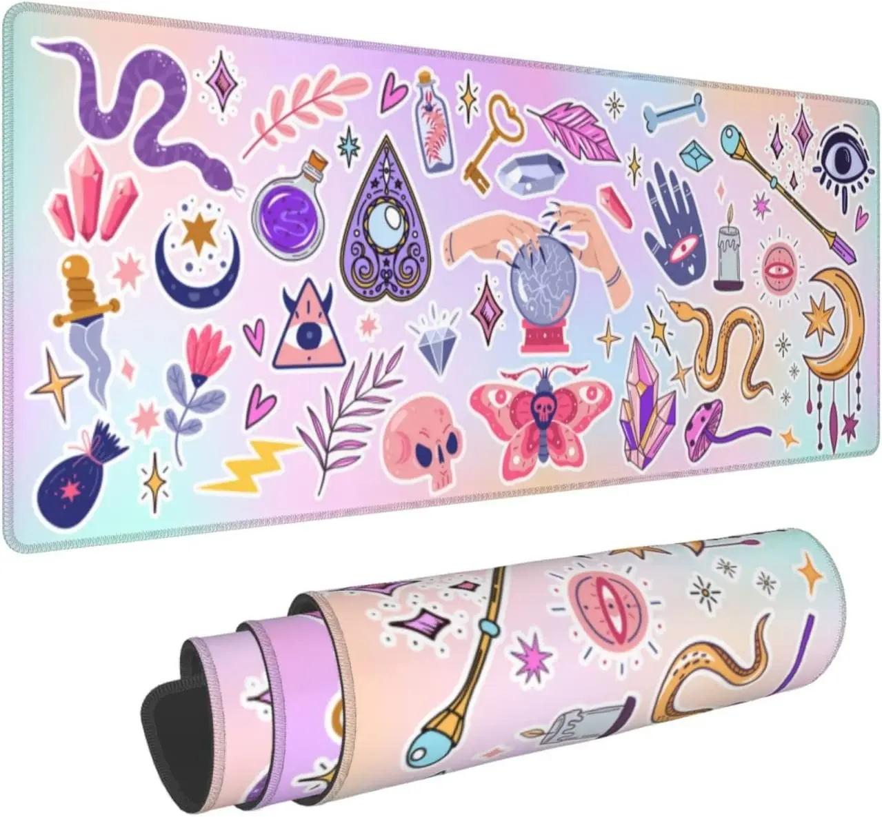 Kawaii Pastel Gothic Style Witchcraft Pad Non Slip Rubber Base Mouse Pad Sewn Edge Table Pad Extended Mouse Pad 31.5 X 11.8 Inch
Kawaii Pastel Gothic Style Witchcraft Pad Non Slip Rubber Base Mouse Pad Sewn Edge Table Pad Extended Mouse Pad 31.5 X 11.8 Inch