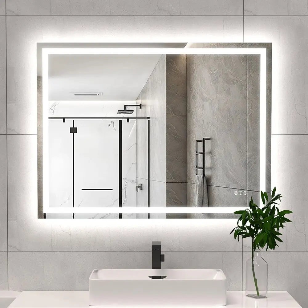 48x36 Inch LED Vanity Mirror with Front and Back Lighting, Wall-Mounted, Dimmable, 3K-6K Temperature, Tempered Glass
48x36 Inch LED Vanity Mirror with Front and Back Lighting, Wall-Mounted, Dimmable, 3K-6K Temperature, Tempered Glass