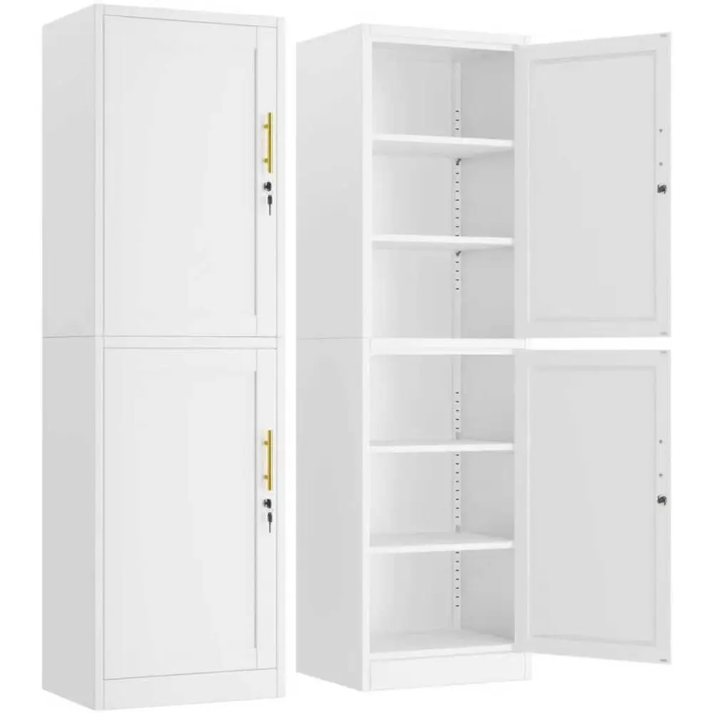 Tall Narrow Metal Locker Cabinet with Lock, 67 High, Ideal for Home, Office, School, and More (20 W, 2-Door, White)
Tall Narrow Metal Locker Cabinet with Lock, 67 High, Ideal for Home, Office, School, and More (20 W, 2-Door, White)