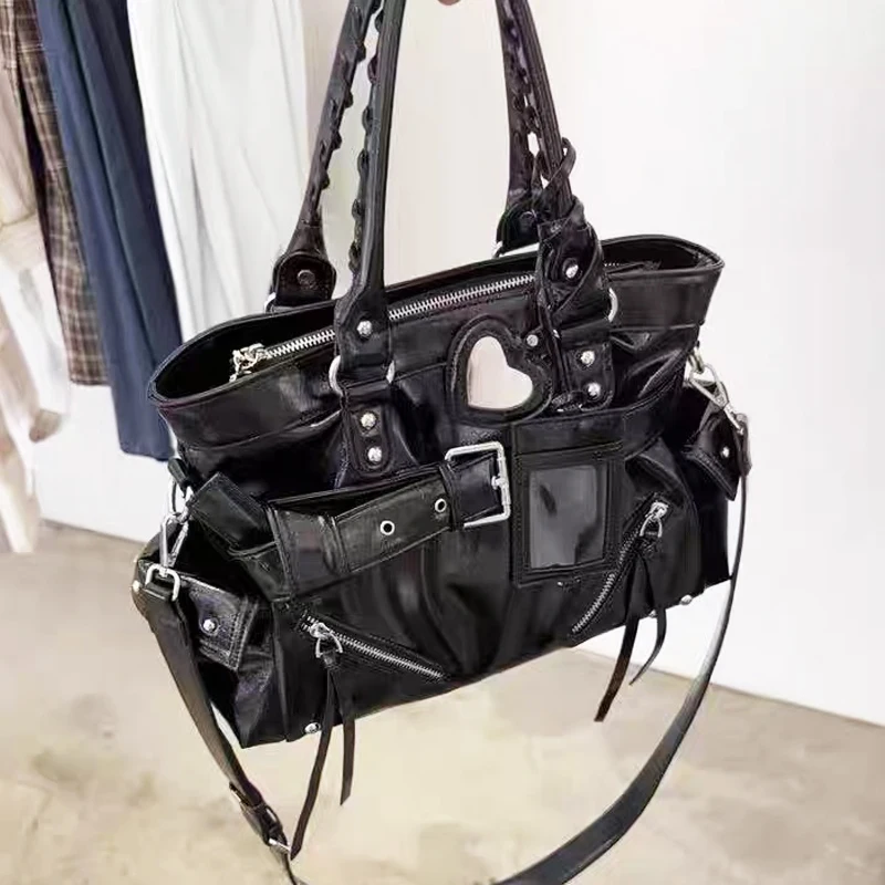 Moto & Biker Tote Bags For Women Luxury Designer Handbag Purse 2025 New In PU Rivet Belt Buckle Top Handle Y2K underarm Shoulder
Moto & Biker Tote Bags For Women Luxury Designer Handbag Purse 2025 New In PU Rivet Belt Buckle Top Handle Y2K underarm Shoulder