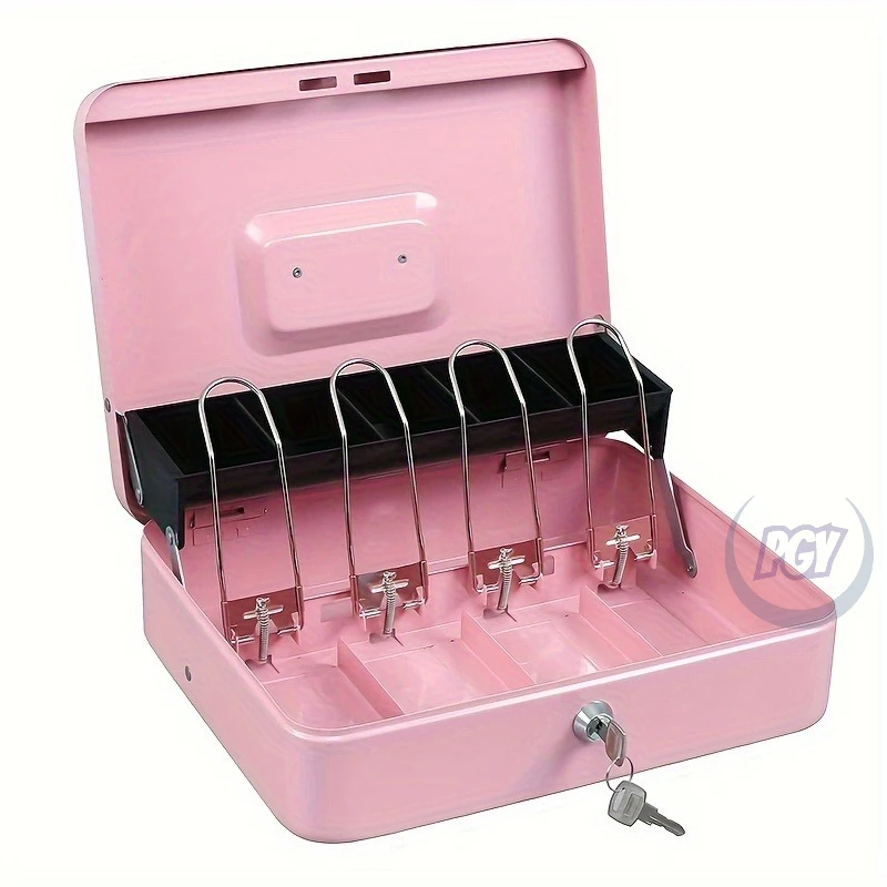 1pcs Iron Money Box with Lock Cash Box with Spring-Loaded Bill Clips 5 Grids Cantilever Coin Tray Safe Key Lock Money Organizer
1pcs Iron Money Box with Lock Cash Box with Spring-Loaded Bill Clips 5 Grids Cantilever Coin Tray Safe Key Lock Money Organizer
