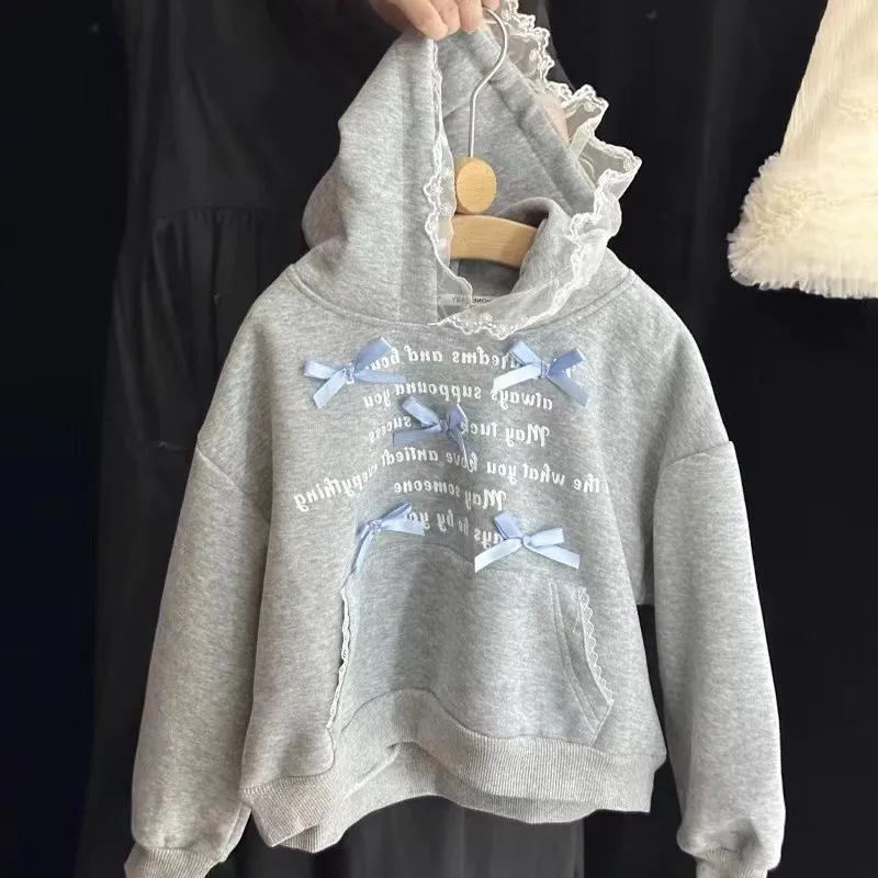 Girls' autumn hoodie fashionable new style children's western-style bow casual pullover
Girls' autumn hoodie fashionable new style children's western-style bow casual pullover