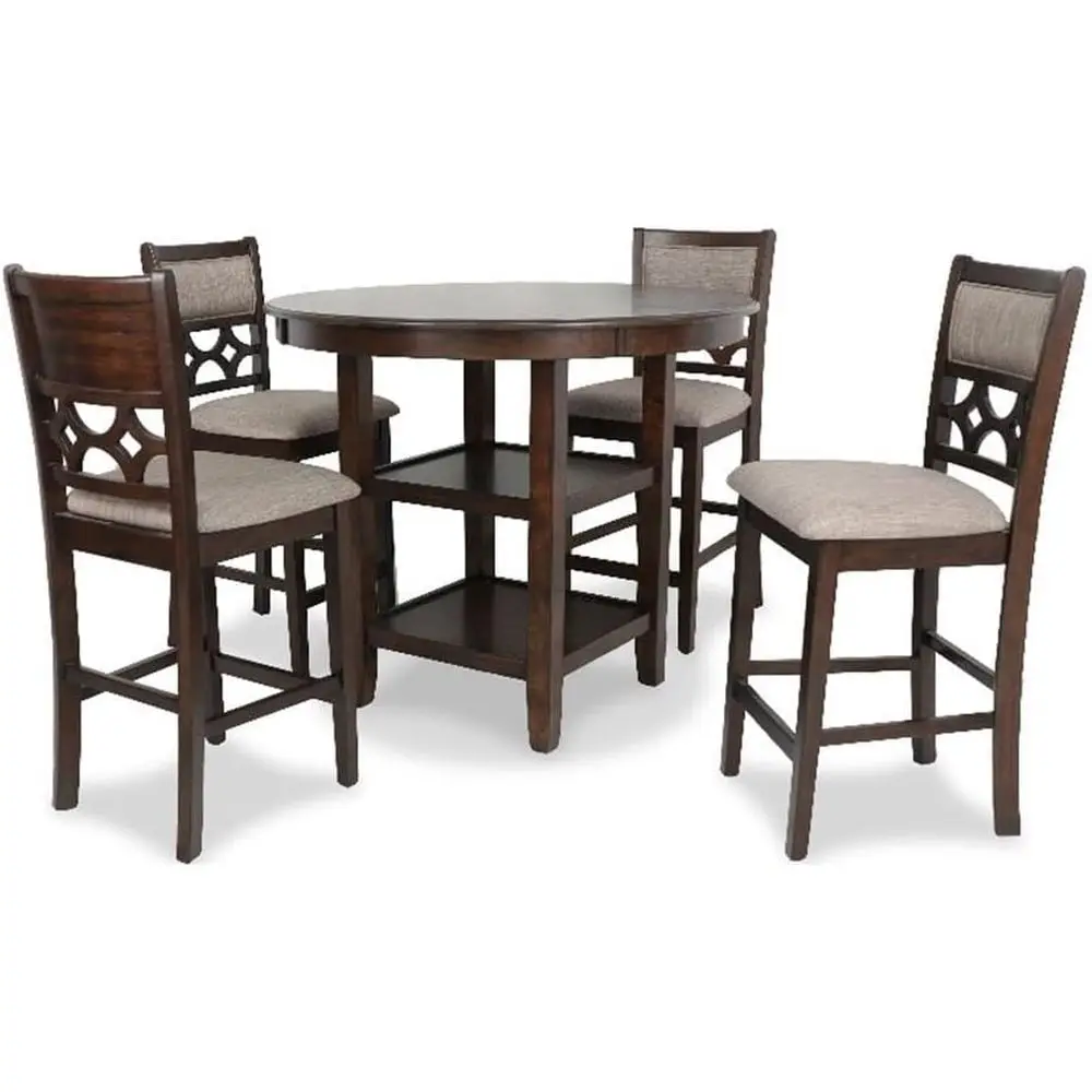 5-Piece Cherry Brown Counter Height Dining Set with Table and 4 Chairs
5-Piece Cherry Brown Counter Height Dining Set with Table and 4 Chairs