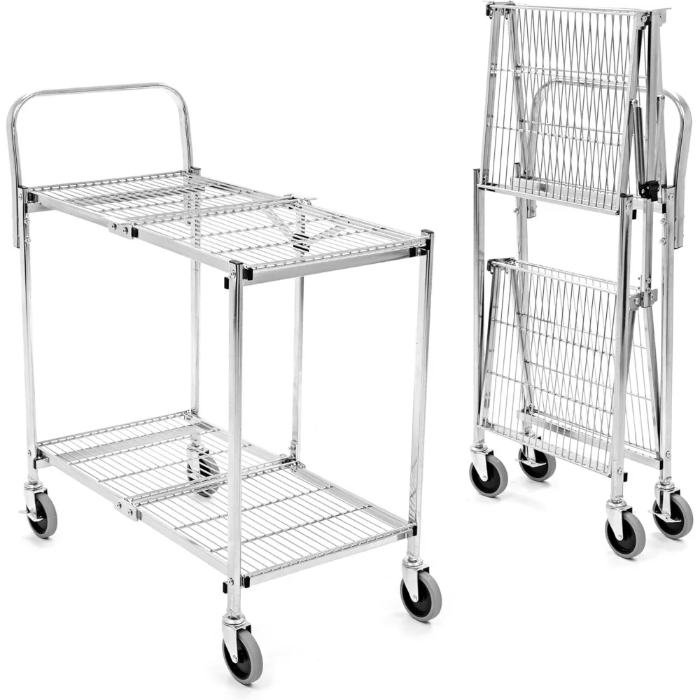Original Tubstr Collapsible 2 Shelf Wire Cart, Easy to Push Heavy Duty Rolling Utility Cart, Folds Up for Storage, Commercial G
Original Tubstr Collapsible 2 Shelf Wire Cart, Easy to Push Heavy Duty Rolling Utility Cart, Folds Up for Storage, Commercial G