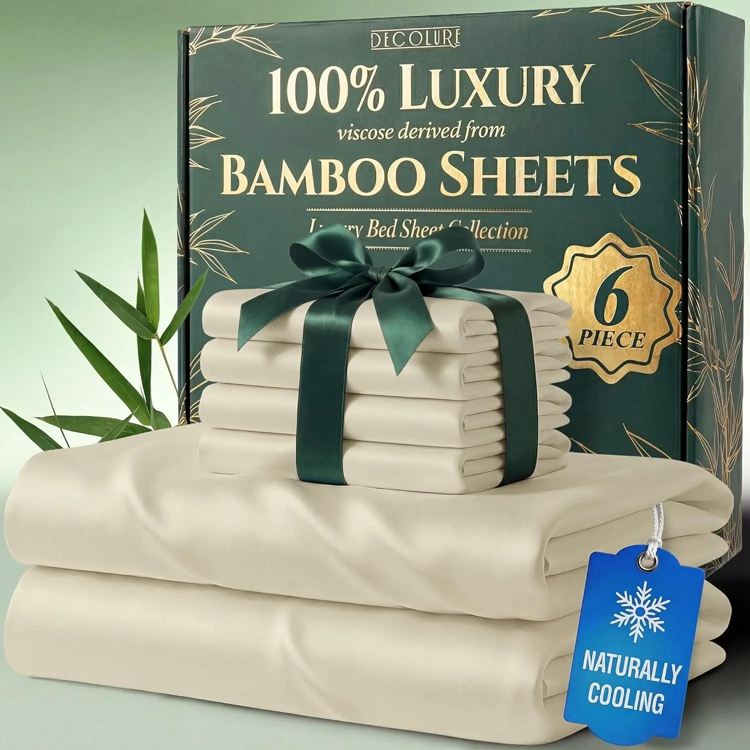 Ultra Soft Bamboo Sheets Queen Size - 6 Piece Cooling Bed Set, Deep Pockets, Oeko Tex Certified
Ultra Soft Bamboo Sheets Queen Size - 6 Piece Cooling Bed Set, Deep Pockets, Oeko Tex Certified