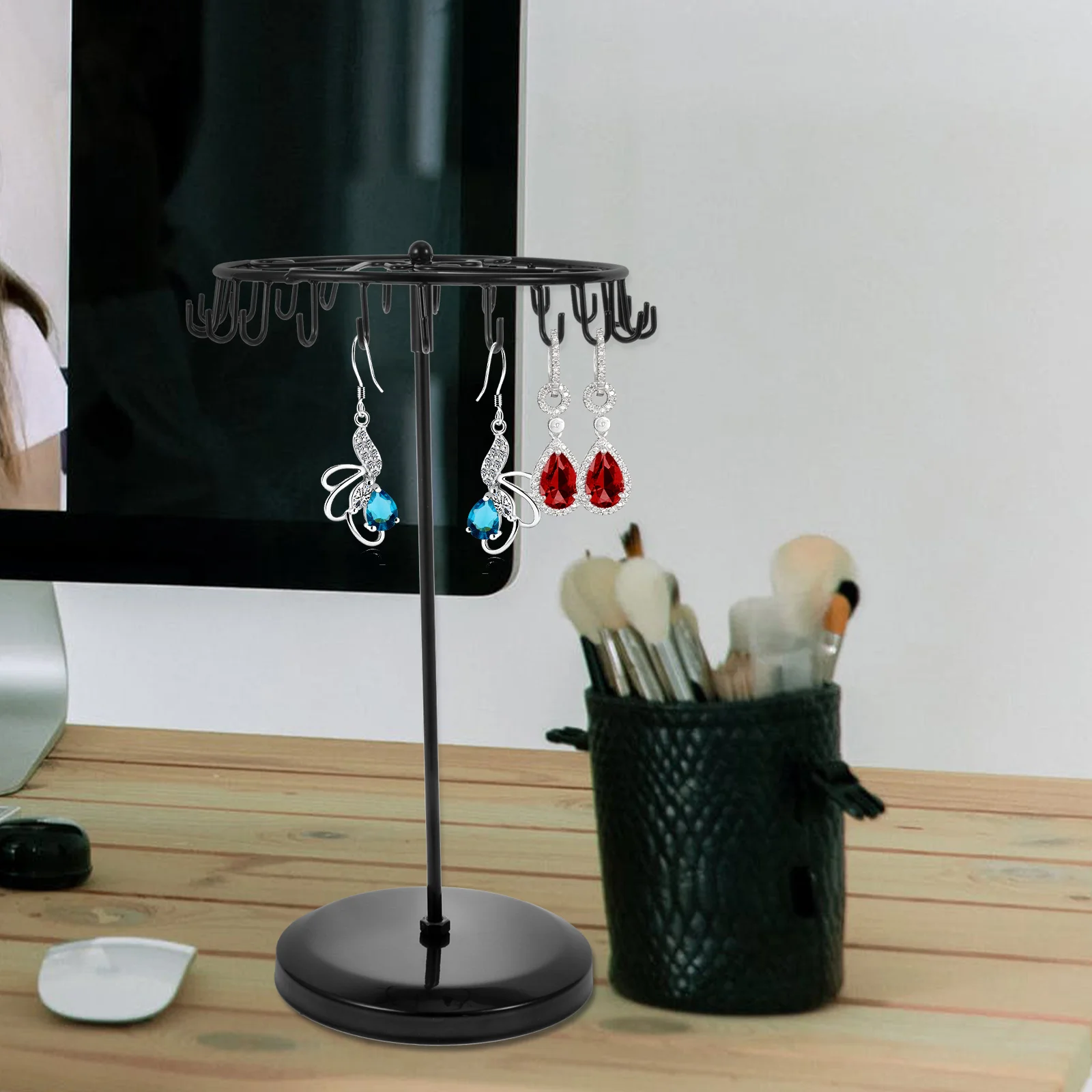 Earrings Jewelry Storage Rack Iron Display Stand For Necklace Earring Organizer Rotatable Holder Decorative Rack
Earrings Jewelry Storage Rack Iron Display Stand For Necklace Earring Organizer Rotatable Holder Decorative Rack