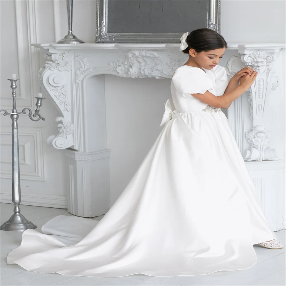 Flower Girls Dresses Pink 2023 Birthday Kids First communion V Neckline Short Sleeves Appliques Ball Gowns Bow Wedding Dresses
Flower Girls Dresses Pink 2023 Birthday Kids First communion V Neckline Short Sleeves Appliques Ball Gowns Bow Wedding Dresses