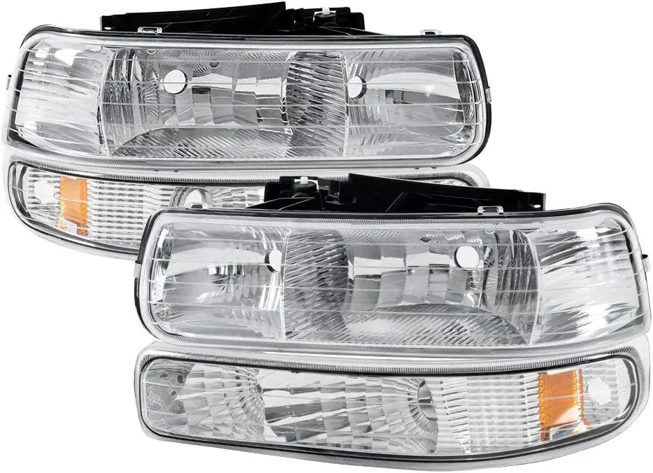 Фара указателя поворота подходит для Chevy Silverado 1500/2500 99-02/Suburban 1500/2500/Tahoe 00-06 (прозрачные линзы, хромированный корпус, янтарный
Фара указателя поворота подходит для Chevy Silverado 1500/2500 99-02/Suburban 1500/2500/Tahoe 00-06 (прозрачные линзы, хромированный корпус, янтарный
