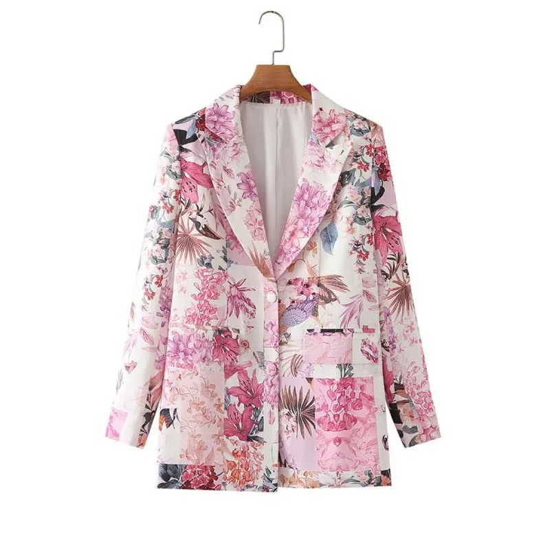 Korean Vintage Flower Print Blazers Spring Women Single Breasted Notched Collar Long Sleeve Slim Suit Jacket Female Outerwear
Korean Vintage Flower Print Blazers Spring Women Single Breasted Notched Collar Long Sleeve Slim Suit Jacket Female Outerwear
