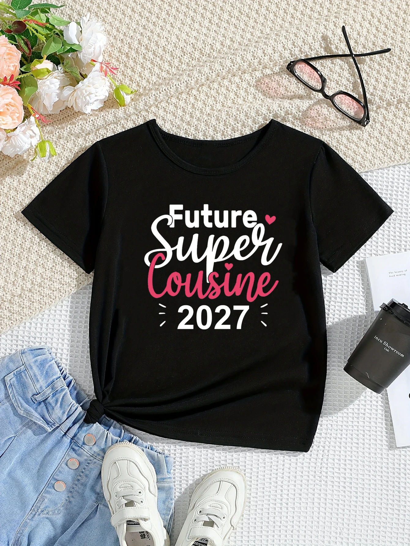 Future Super Cousin 2027 Letter Printed T Shirt Girls Pregnancy Announcement T-Shirt Summer Short Sleeve T-Shirt
Future Super Cousin 2027 Letter Printed T Shirt Girls Pregnancy Announcement T-Shirt Summer Short Sleeve T-Shirt