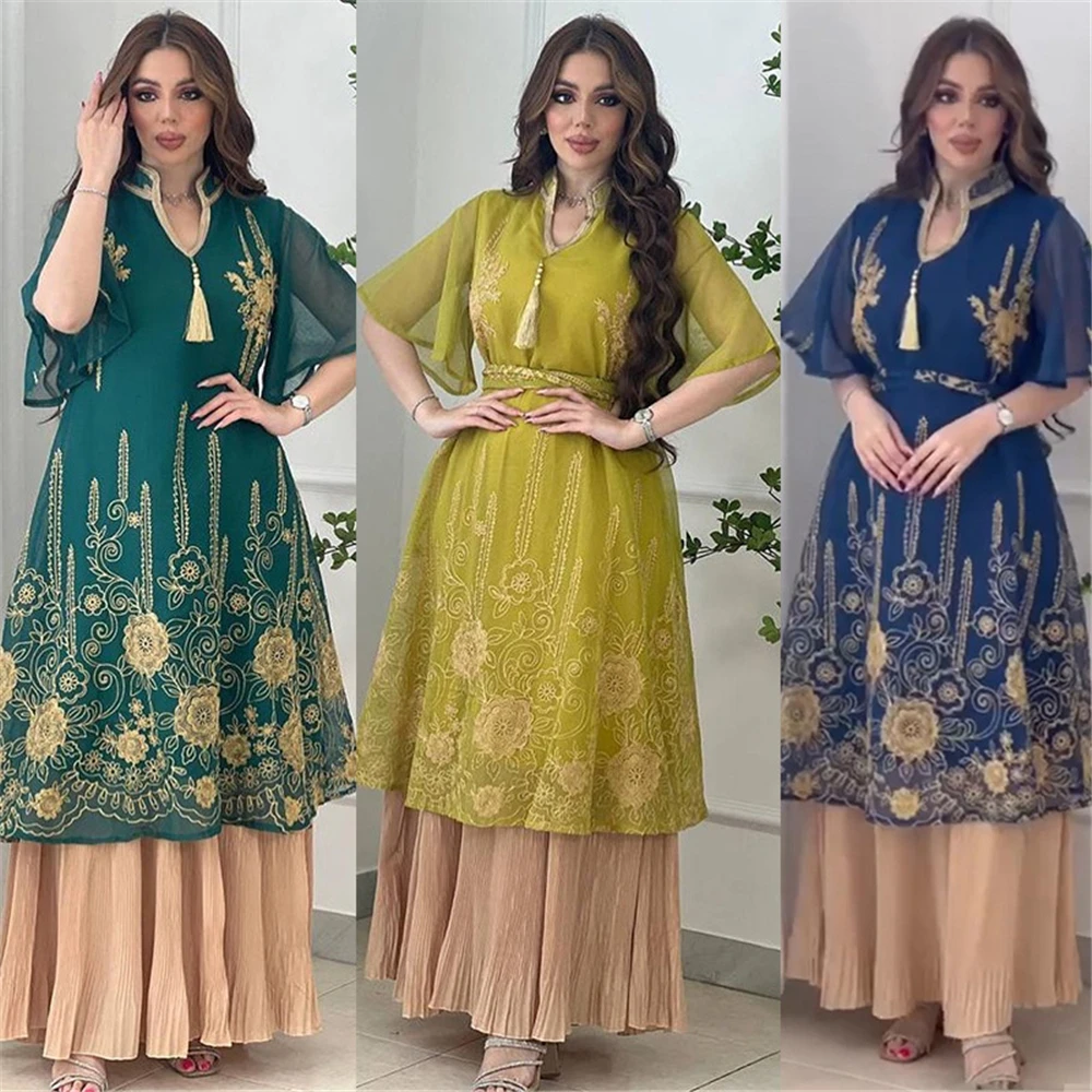 Embroidered Abaya Muslim Women Evening Party Dress Dubai Turkey Kaftan Islamic Jalabiya Tassel Robe Gown Longue Vestidos Largos
Embroidered Abaya Muslim Women Evening Party Dress Dubai Turkey Kaftan Islamic Jalabiya Tassel Robe Gown Longue Vestidos Largos