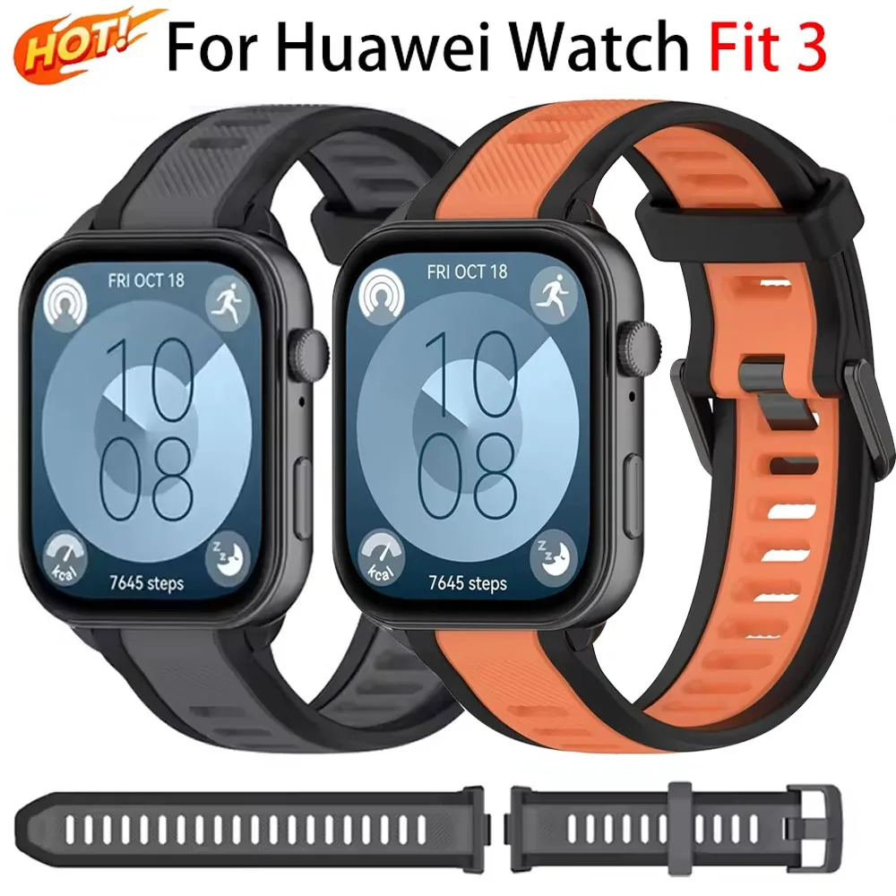 Two-color Silicone Strap For Huawei Watch Fit 3 sports Breathable Fashion Bracelet wristband For Huawei Watch Fit 3 Accessories
Two-color Silicone Strap For Huawei Watch Fit 3 sports Breathable Fashion Bracelet wristband For Huawei Watch Fit 3 Accessories