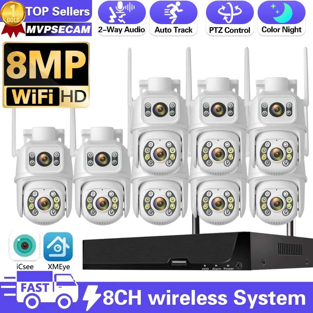 8MP Wifi Surveillance Cameras System Smart 8CH WiFi NVR 4K 360° Wireless Outdoor Security IP Camera Monitoring Kit Night Vision
8MP Wifi Surveillance Cameras System Smart 8CH WiFi NVR 4K 360° Wireless Outdoor Security IP Camera Monitoring Kit Night Vision