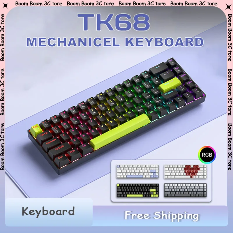 TK68 Mechanical Keyboard Wired Hot-Swap RGB Gaming Keyboard Ergonmic Design 68 Keys Game Accessories
TK68 Mechanical Keyboard Wired Hot-Swap RGB Gaming Keyboard Ergonmic Design 68 Keys Game Accessories