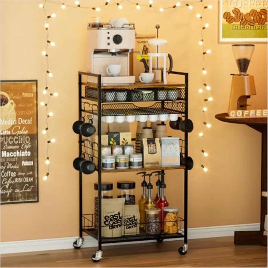Coffee Bar Station with Storage Drawer - 5 Tier Coffee Table Countertop Organizer for K Cups, Tea Bags, Sugar Storage and Kitch
Coffee Bar Station with Storage Drawer - 5 Tier Coffee Table Countertop Organizer for K Cups, Tea Bags, Sugar Storage and Kitch