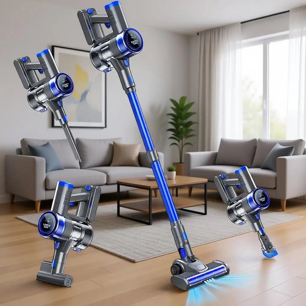 Высокопроизводительный легкий вертикальный пылесос 8-в-1 с сенсорным управлением, мощность всасывания 33 кПа, время работы 45 минут, идеально подходит для уборки шерсти животных
Высокопроизводительный легкий вертикальный пылесос 8-в-1 с сенсорным управлением, мощность всасывания 33 кПа, время работы 45 минут, идеально подходит для уборки шерсти животных