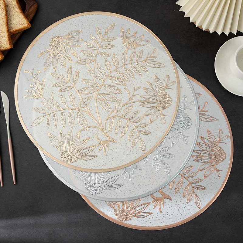 Sunflower Gilded Pvc Round Placemat European 8Pcs Insulation Waterproof Coasters High Quality 38cm Dining Table Decor for Party
Sunflower Gilded Pvc Round Placemat European 8Pcs Insulation Waterproof Coasters High Quality 38cm Dining Table Decor for Party