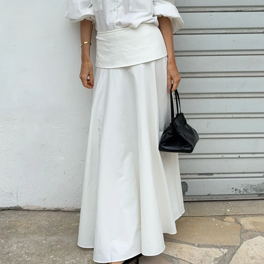 Linad Casual Summer Elastic Ankle-Length Long Skirt Simple Style White Autumn 2025 Ruffles Skirt Solid Color Woman A-Line Skirts
Linad Casual Summer Elastic Ankle-Length Long Skirt Simple Style White Autumn 2025 Ruffles Skirt Solid Color Woman A-Line Skirts