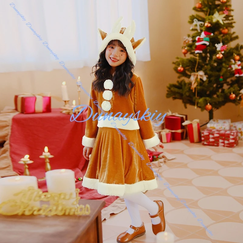 Christmas Dress for Kids Festival Theme Party Dress Cosplay Reindeer Costume Long Sleeve Dress Holiday School Event Suit
Christmas Dress for Kids Festival Theme Party Dress Cosplay Reindeer Costume Long Sleeve Dress Holiday School Event Suit
