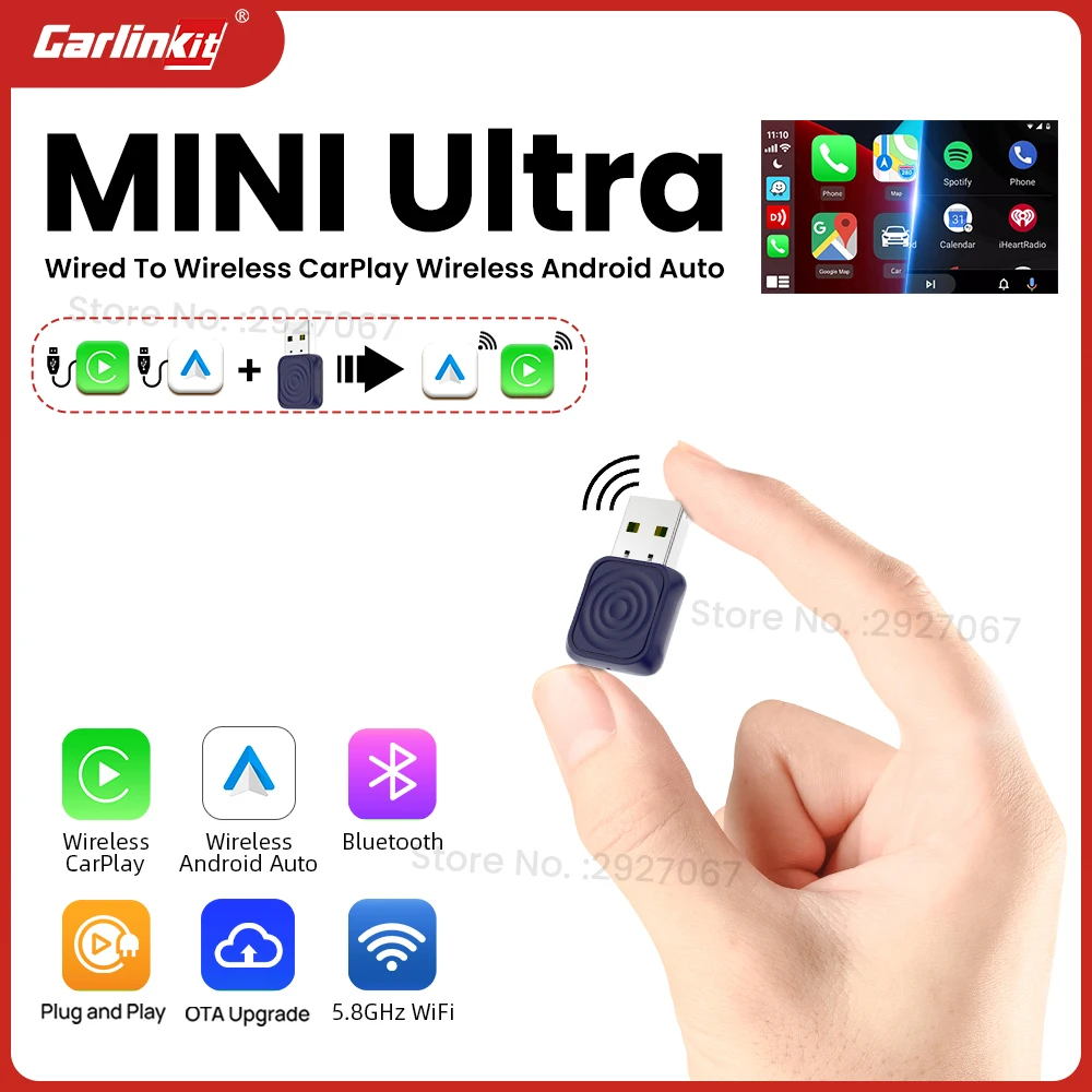 Carlinkit Wireless Carplay Adapter Mini Ultra Android Auto Box USB Plug & Play Seamless Connection for OEM Car Wired to Wireless
Carlinkit Wireless Carplay Adapter Mini Ultra Android Auto Box USB Plug & Play Seamless Connection for OEM Car Wired to Wireless
