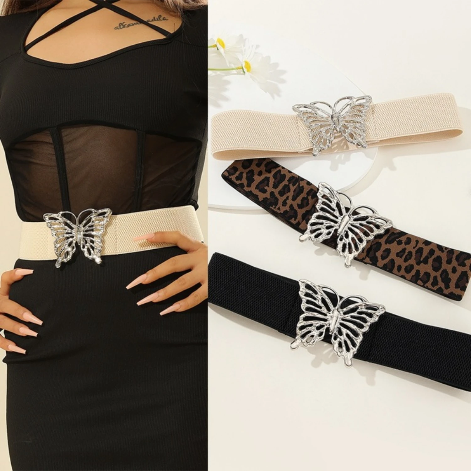 Wide Leather Belt With Hollow Knot For Women Elastic And Versatile, Decorated With Skirt, Coat, And Silver Buckle
Wide Leather Belt With Hollow Knot For Women Elastic And Versatile, Decorated With Skirt, Coat, And Silver Buckle