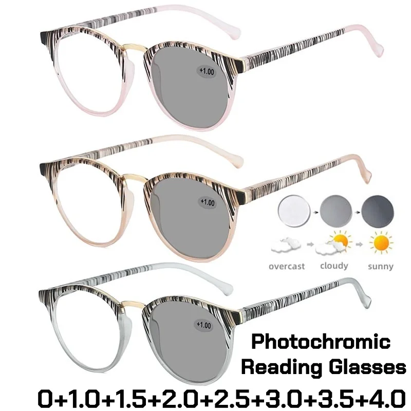 Anti Blue Light Photochromic Reading Glasses Unisex Vintage Oval Frame Presbyopia Glasses Outdoor color changing sunglasses+4.0
Anti Blue Light Photochromic Reading Glasses Unisex Vintage Oval Frame Presbyopia Glasses Outdoor color changing sunglasses+4.0