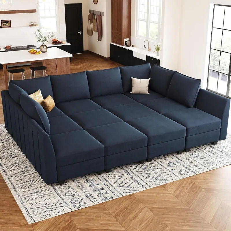 Oversized Modular Sectional Couch Sleeper Sofa with Storage Velvet Sectional Sofa Bed for Living Room, 12 Seats, Blue
Oversized Modular Sectional Couch Sleeper Sofa with Storage Velvet Sectional Sofa Bed for Living Room, 12 Seats, Blue