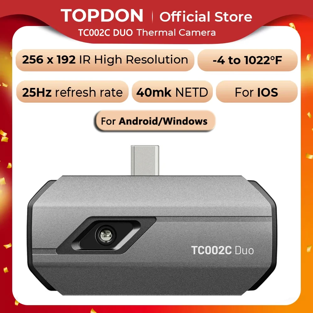 Тепловизионная камера TOPDON TC002C DUO для IOS и Android, 256 x 192, ИК-камера высокого разрешения, инфракрасный тестовый отчет, обновленная версия TC002C
Тепловизионная камера TOPDON TC002C DUO для IOS и Android, 256 x 192, ИК-камера высокого разрешения, инфракрасный тестовый отчет, обновленная версия TC002C