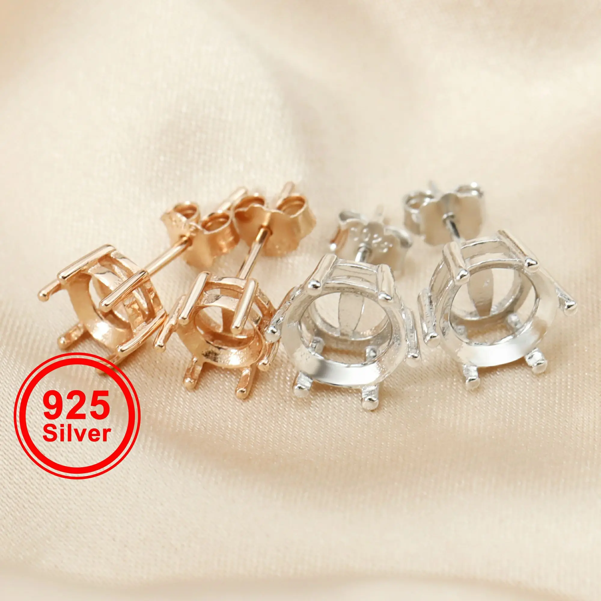 1Pair 5-8MM Round 6 Prong Rose Gold Plated Solid 925 Sterling Silver Studs Earrings Settings DIY Jewelry Supplies 1706040
1Pair 5-8MM Round 6 Prong Rose Gold Plated Solid 925 Sterling Silver Studs Earrings Settings DIY Jewelry Supplies 1706040