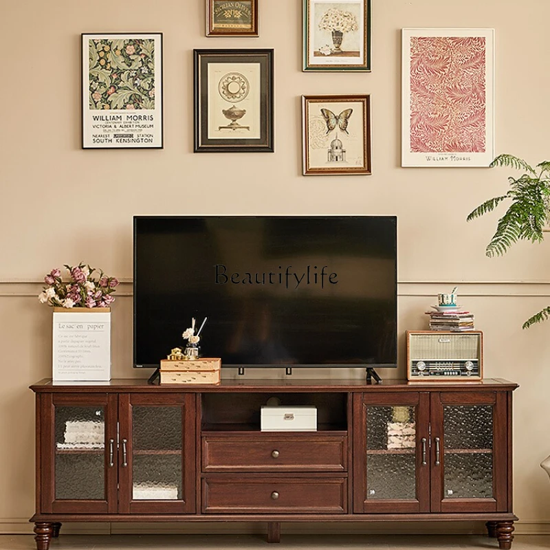 05-Simple American country walnut all solid wood TV cabinet
05-Simple American country walnut all solid wood TV cabinet