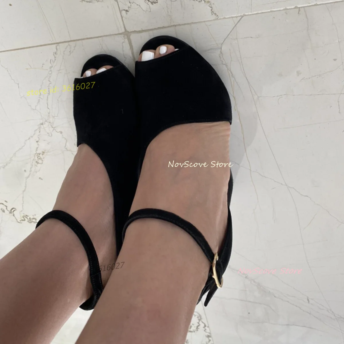 Black Suede Peep Toe Sandals Block High Heels Ankle Straps Buckle Shallow Elegant Women Summer Unique Pumps Single Shoes
Black Suede Peep Toe Sandals Block High Heels Ankle Straps Buckle Shallow Elegant Women Summer Unique Pumps Single Shoes