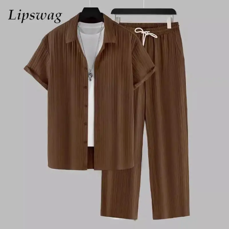 2025 Summer New Casual Mens Sets Vintage Draped Textured Shirts And Trousers Men Outfits Fashion Short Sleeve Two Pieces Suits
2025 Summer New Casual Mens Sets Vintage Draped Textured Shirts And Trousers Men Outfits Fashion Short Sleeve Two Pieces Suits