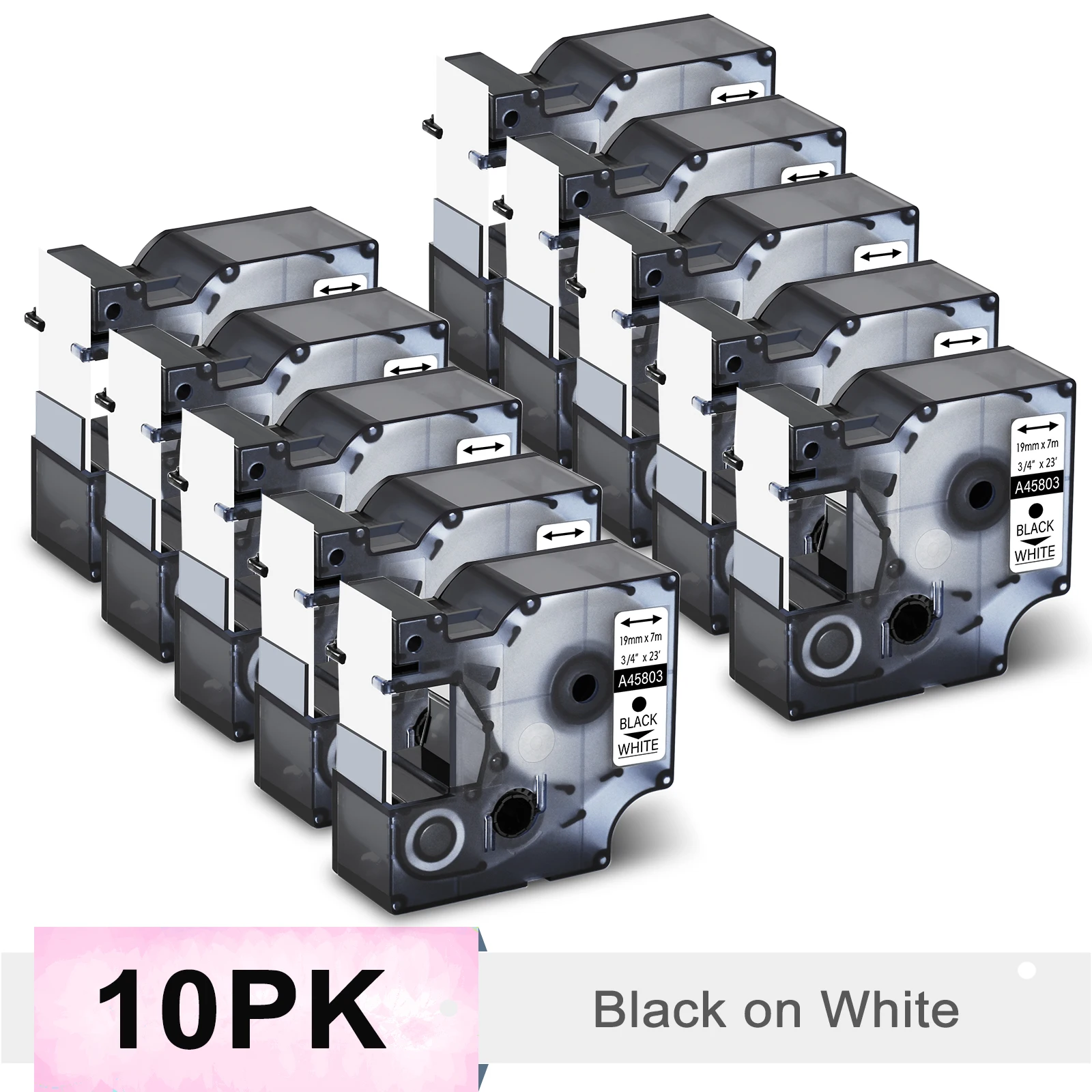 10PK 6/9/19mm Black on White Labels Tape Compatible for Dymo D1 Standard Laminated Tape for LabelManager 100 120P Label Printers
10PK 6/9/19mm Black on White Labels Tape Compatible for Dymo D1 Standard Laminated Tape for LabelManager 100 120P Label Printers