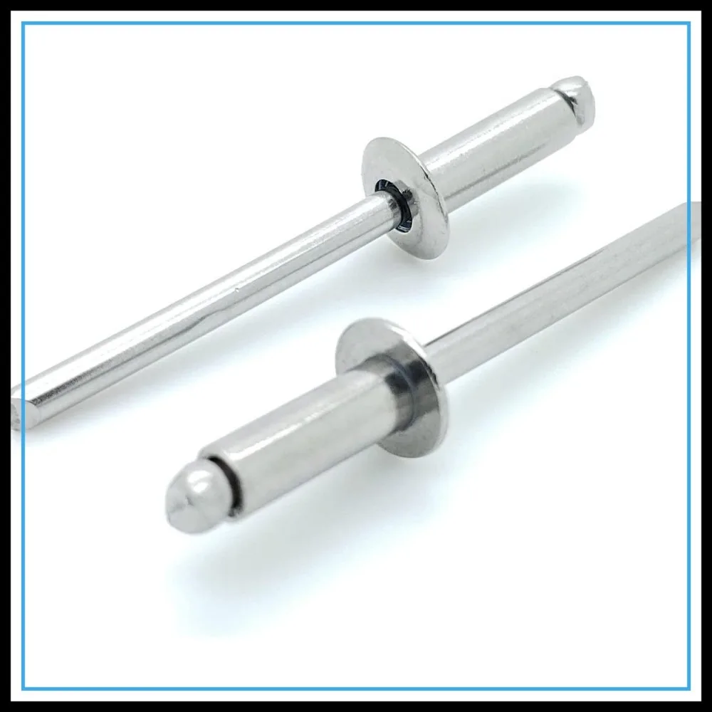 100 Pcs 304 Stainless Steel Blind Rivets 3/16" x 3/8" Grip, #6-6 Size, for Corrosive Environments
100 Pcs 304 Stainless Steel Blind Rivets 3/16" x 3/8" Grip, #6-6 Size, for Corrosive Environments