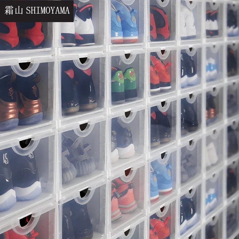 SHIMOYAMA 1pc Folding Shoe Organizer Boxes Plastic Thickened Drawer Shoes Case Double Doors Stackable Dustproof Shoes Cabinet
SHIMOYAMA 1pc Folding Shoe Organizer Boxes Plastic Thickened Drawer Shoes Case Double Doors Stackable Dustproof Shoes Cabinet