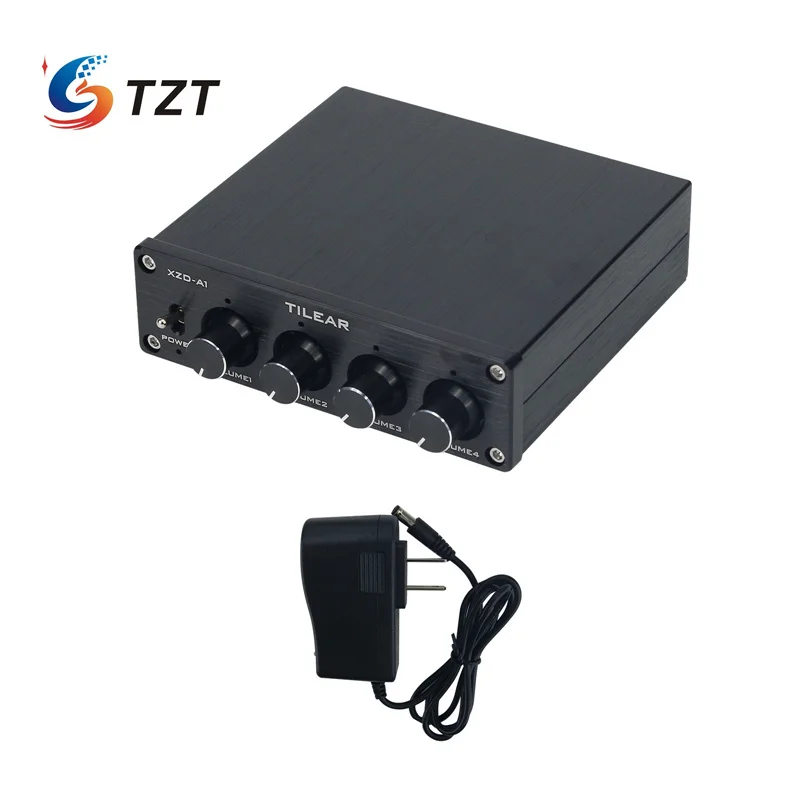TZT XZD-A1 Audio Signal Distributor Audio Distributor 1 Input 4 Output (Black/Silvery Panel) with 12V/1.8A Power Adapter
TZT XZD-A1 Audio Signal Distributor Audio Distributor 1 Input 4 Output (Black/Silvery Panel) with 12V/1.8A Power Adapter