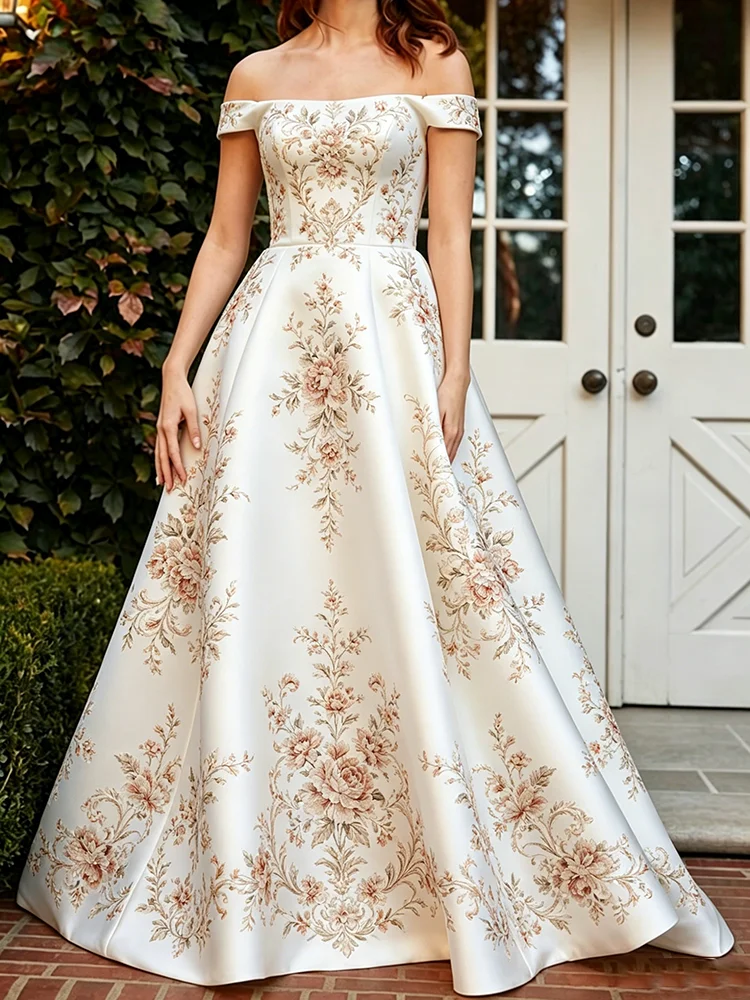 Women's Vintage Floral Off-Shoulder Maxi Dress Elegant Evening Party A-Line Long Dress For Summer Fashion Casual Party Clothing
Women's Vintage Floral Off-Shoulder Maxi Dress Elegant Evening Party A-Line Long Dress For Summer Fashion Casual Party Clothing