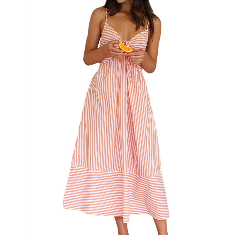 ABRT-Женское летнее платье макси с v-образным вырезом в полоску, праздничный богемный пляжный сарафан на тонких бретельках с завязкой сзади
ABRT-Женское летнее платье макси с v-образным вырезом в полоску, праздничный богемный пляжный сарафан на тонких бретельках с завязкой сзади